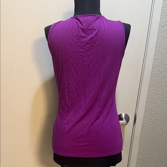 White House Black Market Purple Gathered Tank Top - Picture 4 of 5